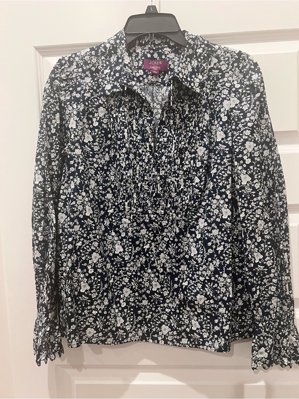 J. Crew liberty of London navy floral top